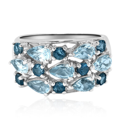 Anello in argento con Topazio Blu Cielo