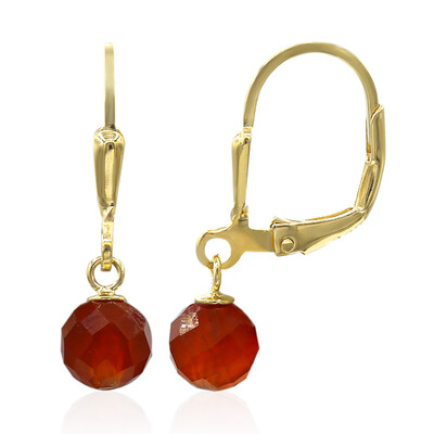 Orecchini in argento con Onice Rossa