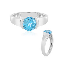 Anello in argento con Topazio Blu Svizzero