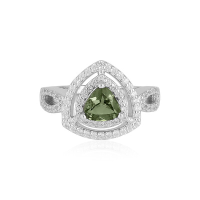 Anello in argento con Moldavite