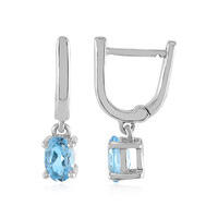 Orecchini in argento con Topazio Blu Svizzero
