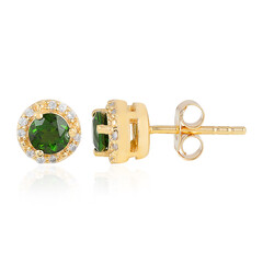 Orecchini in argento con Diopside Russo