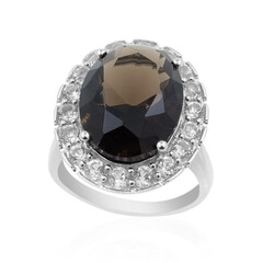 Anello in argento con Quarzo Fumè