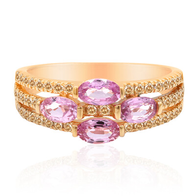 Anello in oro con Zaffiro Rosa (Annette)
