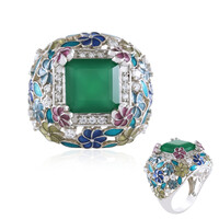 Anello in argento con Onice Verde (Adela Silber)
