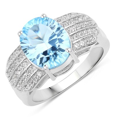 Anello in argento con Topazio Blu Cielo