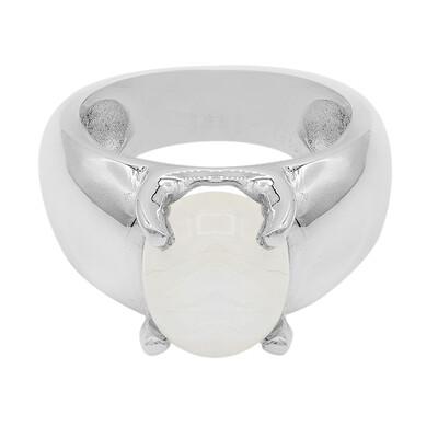 Anello in argento con Pietra di Luna Arcobaleno