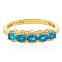 Anello in argento con Apatite Blu Neon