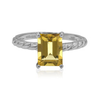 Anello in argento con Quarzo Miele
