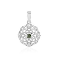Ciondolo in argento con Diamante Verde I2