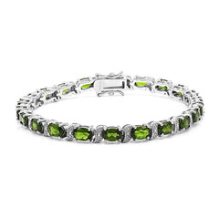 Bracciale in argento con Diopside Russo