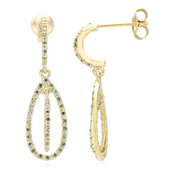 Orecchini placcati in oro con Diamante Fancy