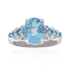 Anello in argento con Topazio Blu Cielo