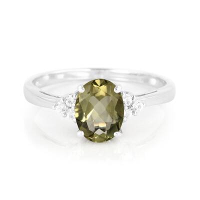 Anello in argento con Quarzo Oliva