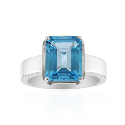 Anello in argento con Topazio Blu Svizzero (Pallanova)