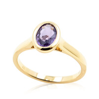 Anello in oro con Zaffiro Ceylon Porpora (non riscaldato)
