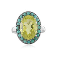 Anello in argento con Quarzo Ouro Verde