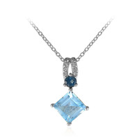 Collana in argento con Topazio Blu Cielo