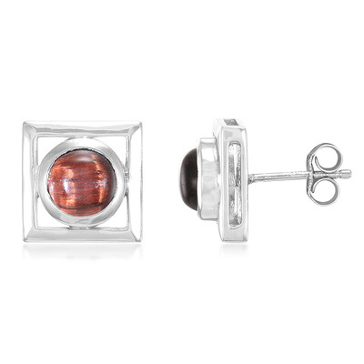 Orecchini in argento con Occhio di Tigre Rosso