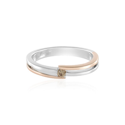 Anello in argento con Diamante Champagne I2