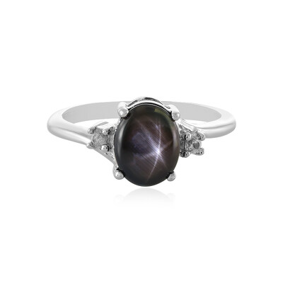 Anello in argento con Zaffiro Stellato Nero