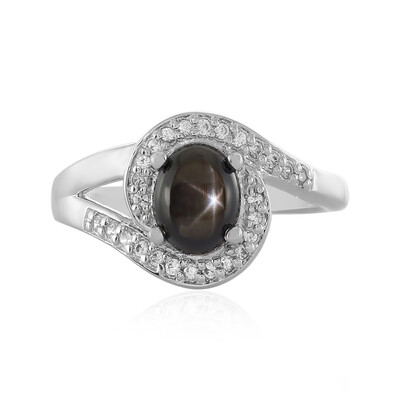 Anello in argento con Zaffiro Stellato Nero