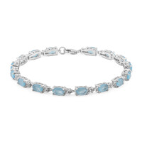 Bracciale in argento con Quarzo blu pastello