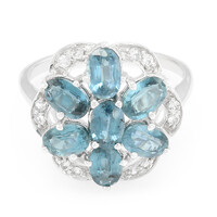 Anello in argento con Cianite Peacock