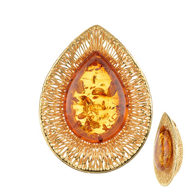 Ciondolo in argento con Ambra Baltica Cognac (dagen)