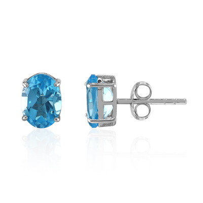 Orecchini in argento con Topazio Blu Svizzero