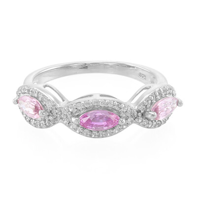 Anello in argento con Zaffiro Rosa