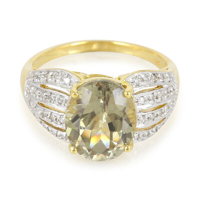 Anello placcato in oro con Zultanite