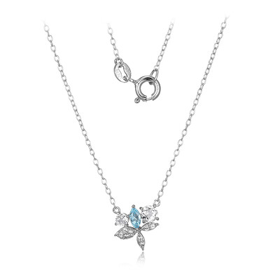 Collana in argento con Topazio Blu Svizzero