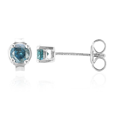 Orecchini in argento con Diamante Blu