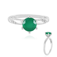 Anello in argento con Onice Verde