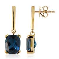 Orecchini in oro con Topazio Blu Londra (Tenner Diniz)