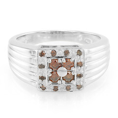 Anello da uomo placcato in platino con Diamante Fancy