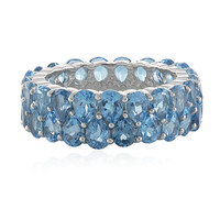 Anello in argento con Topazio Blu Svizzero