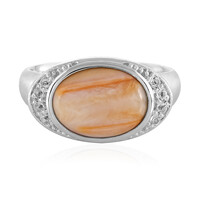 Anello in argento con Conchiglia di Ostrica Spinosa Arancione