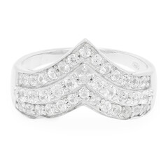 Anello in argento con Zaffiro Bianco