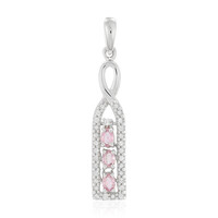 Ciondolo in argento con Zaffiro Ceylon Rosa