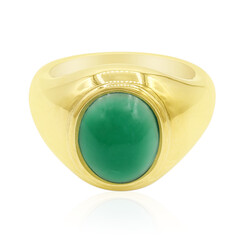 Anello in argento con Calcedonio Verde
