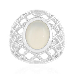 Anello in argento con Pietra di Luna Bianca