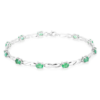 Bracciale in argento con Smeraldo Zambia