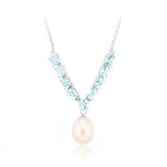 Collana in argento con Perla d'Acqua Dolce Bianca