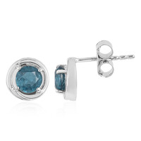 Orecchini in argento con Cianite Blu Foglia di Tè
