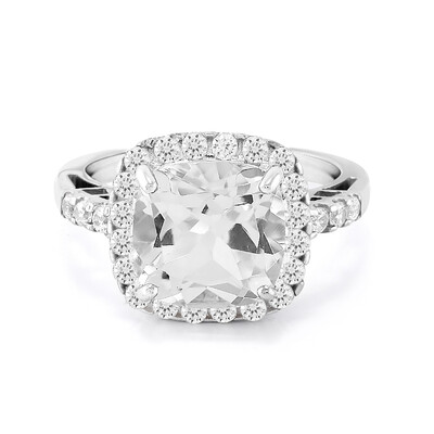 Anello in argento con Topazio Bianco