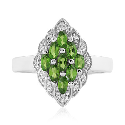 Anello in argento con Diopside Russo