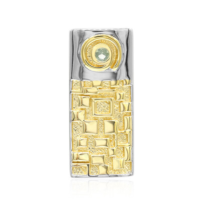 Ciondolo in argento con Zaffiro Verde (MONOSONO COLLECTION)