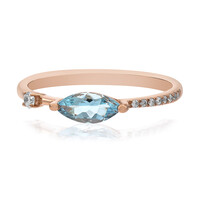 Anello in oro con Acquamarina Brasiliana AAA (CIRARI)